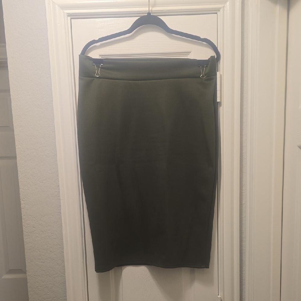 Green Pencil Skirt Knee-Length for Cocktail
